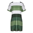 thumbnail image 4 of Sokhug Womens Color Block Striped T Shirt Dress Short Sleeve Crew Neck Casual Tunic Dresses with Pockets, 4 of 7