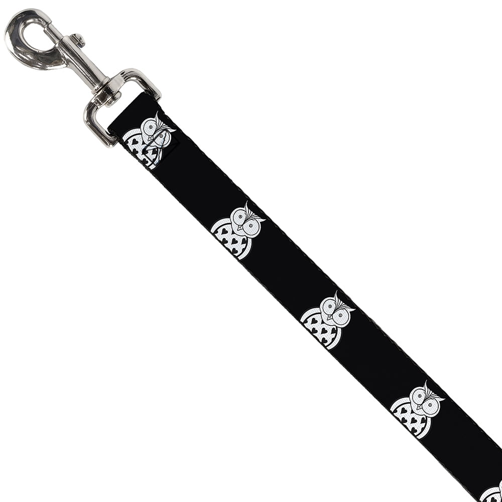 Buckle-Down Pet Leash, Dog Leash, Owls Black Whit, 6 Feet Long 1.0 Inch Wide