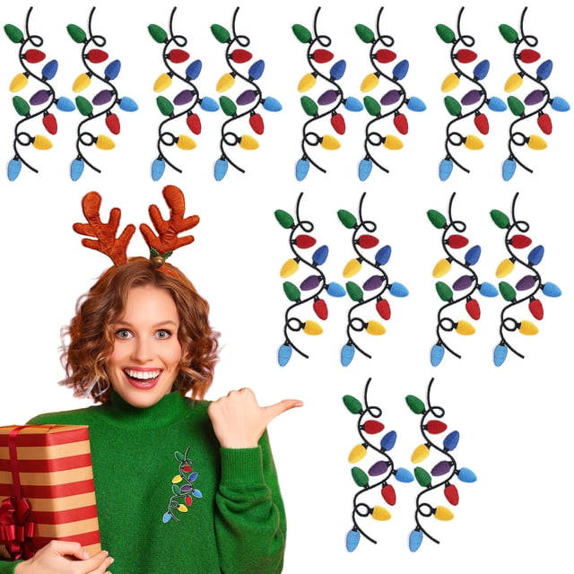 Luces navideñas Iron On Patches Hoolerry, 14 unidades, para manualidades