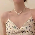 thumbnail image 6 of Elegant Vintage Camellia Pearl Necklace Distinctive Alloy Design for Styling, 6 of 9