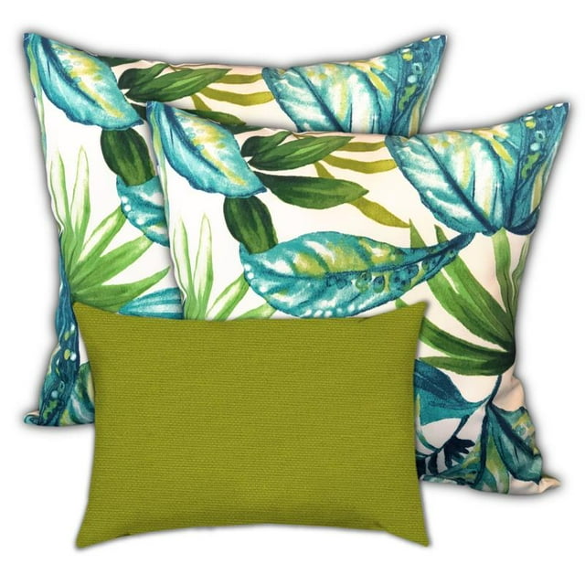 Joita Oreiller Intérieur/extérieur Fresh Pear Necture - Tissu Vert (Lot de 3)