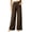 Brown15, variant on Jeans for Women Elastic High Waist Seam Wide Leg Pants, Solid Large Patch Pocket Loose Fit Full Length Textured Casual Trousers Jeans for Women