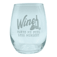 thumbnail image 2 of Wine Makes Me Feel Less Murdery Wine Glass Funny Sarcastic Drinking Joke Novelty Cup-15 oz, 2 of 4