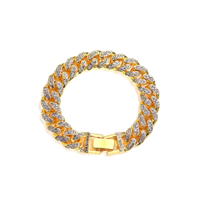 Pulsera De Eslabones Cubanos Cadena De Mano De Aleación De Moda Mano De Obra Exquisita Collar Antifatiga Antirradiación Para Fiesta De Aniversario No.5 Monstrate AP007543-07