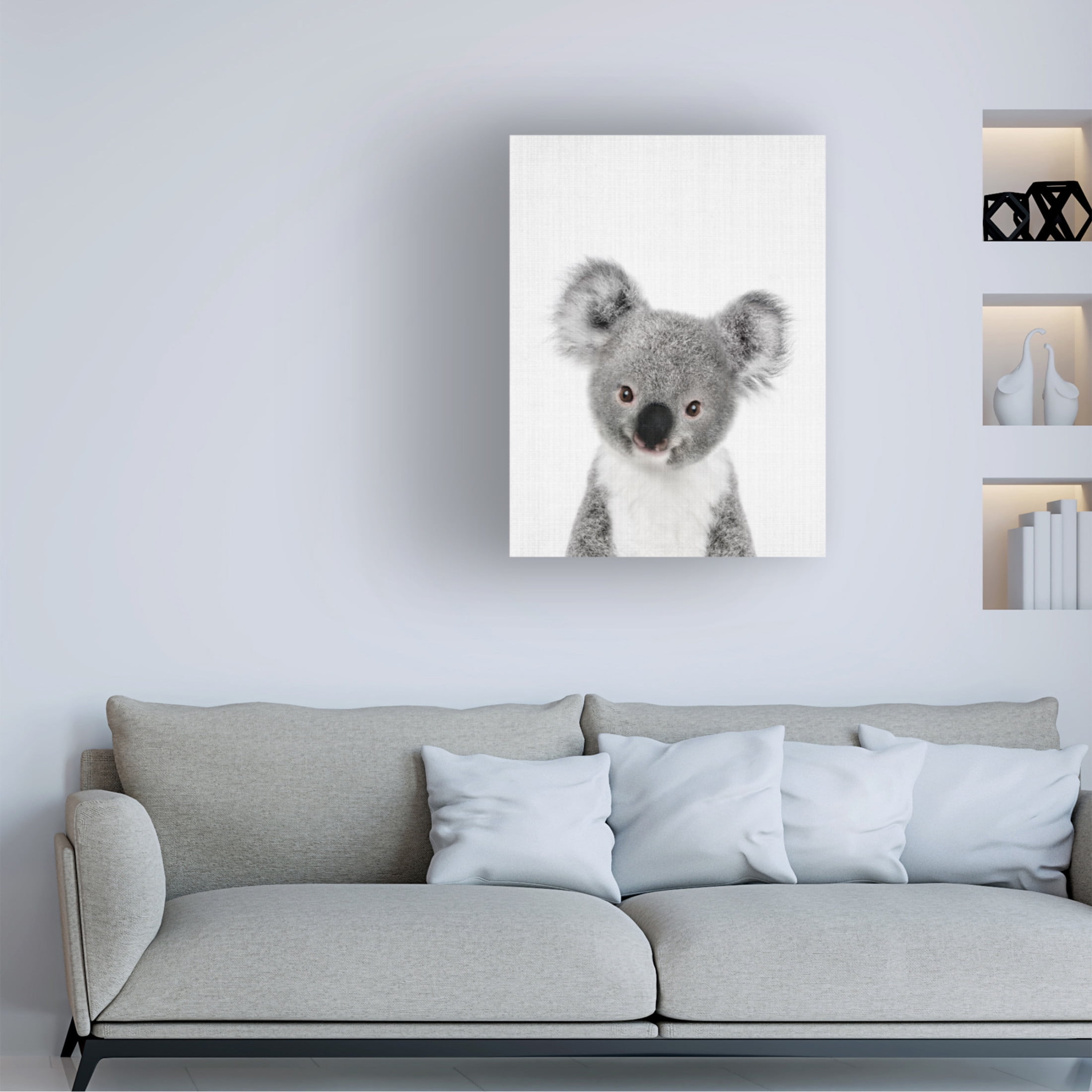 Trademark Fine Art Lola Peacock Peekaboo Baby Koala Canvas Wall Art