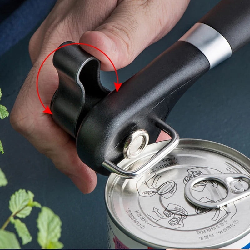 Safe Cut Can Opener Smooth Edge Can Opener Handheld Food Grade Stainless Steel Cutting Manual Can Opener for Kitchen Restaurant