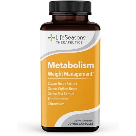Life Seasons - Metabolism - Weight Control Support & Energy Boosting Supplement - Natural Appetite Suppressant - Curbs Cravings - Green Tea, Coffee Bean, Chromium, Cacao & Theobromine - 70 Capsules