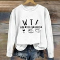 thumbnail image 2 of WREESH Teen Girl's Casual Tops WTF Thanksgiving Crewneck Sweatshirts with Letter Graphic, Fall Tops for Women 2025 White, 2 of 4