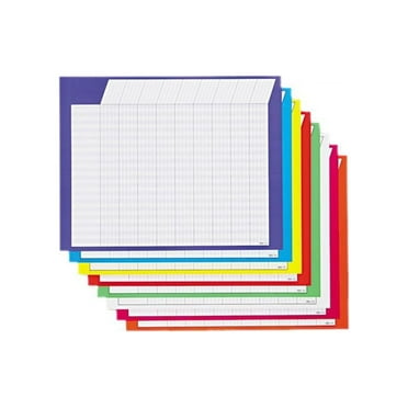 Set of 12 Horizontal Incentive Charts Assorted Colors 28 in W X 22 in H ...