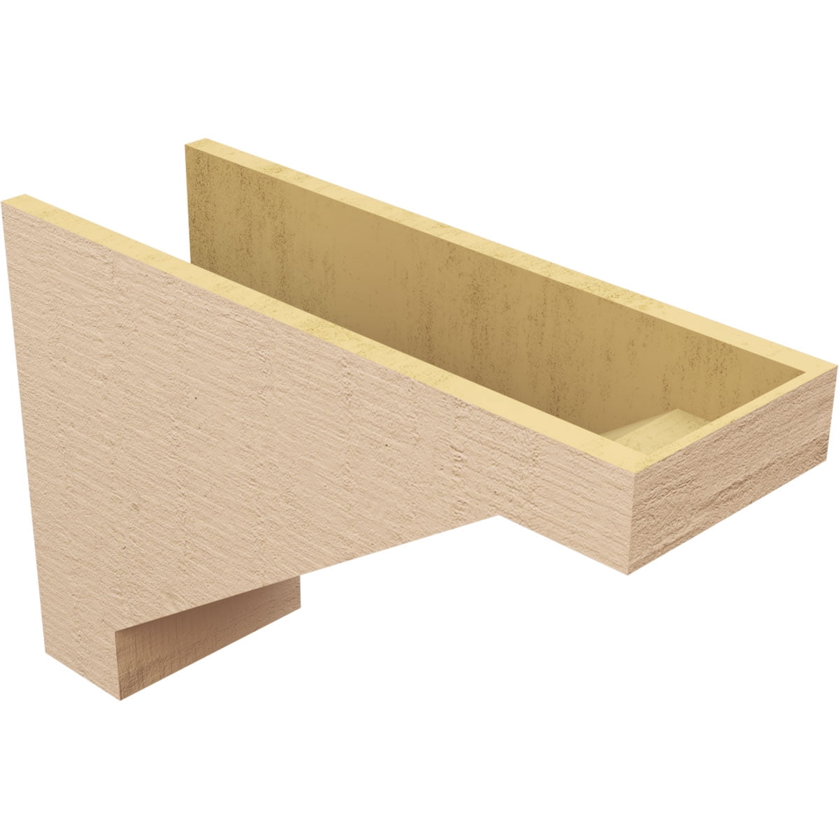 9"W x 27"D x 18"H Classic Burlington Rough Cedar Woodgrain TimberThane Corbel, Primed Tan