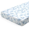 thumbnail image 3 of Delta Children Fitted Crib Sheets for Girls and Boys - 100% Organic Cotton Crib Sheet for Standard Crib and Toddler Mattresses - 28x52 Inch - GOTS Certified (Pack of 2), Blue Botanicals, 3 of 15