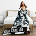 thumbnail image 4 of Custom Soccer Blanket with Name No. for Boys Girls, Personalized Cool Soccer Themed Design Printed Throw Blankets for Kids Lap, Chair, Giftable Blanket, 30"x 40", 4 of 5