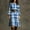Dresses-458Blue, variant on Plaid Dress for Women Elegant Midi Dress Round Neck Flare Sleeve Vintage Dress Belted Plaid Pattern Pleated Hem Daily Office Party