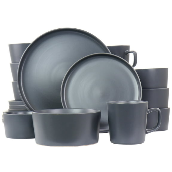 Elama Luxmatte Dark Gray 20 Piece Dinnerware Set