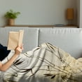thumbnail image 3 of Bamboo Print Soft Flannel Fleece Throw Blanket, Gradient Bamboo Leaves Flexibility Complex Root Structure Stable Travelers, Cozy Plush for Indoor and Outdoor Use, 50" x 70", Brown Cream, by Ambesonne, 3 of 5
