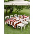 thumbnail image 4 of Outdoor Tablecloth with Umbrella Hole for Patio/Picnic/Party/Camping, Thin Brown Lines Waterproof Table Cloth Rectangle Table Cover Washable, Patriotic Bow Vintage Distressed Striped (60"x 120"), 4 of 9