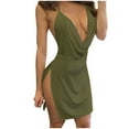thumbnail image 1 of MesaSe Femmes Sexy Robe d'Été Mode Femmes Sexy Profonde V-Cou Licol Dos Nu Fente Mini Partie Club Robe, 1 of 6