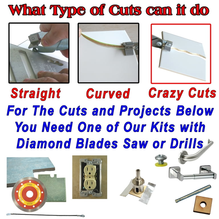 Tile Cutters Tile Tools for Cutting Ceramic Tile Glass Tile Cut Straight Lines and Curved Lines Cleanly No Wet Saw No Mess Cut Faster and Cleaner