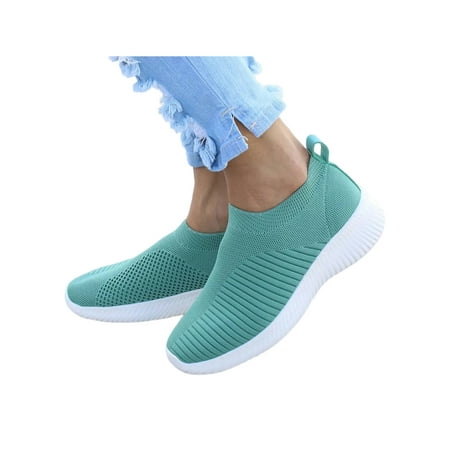 

Sanviglor Women Sock Sneaker Fitness Workout Running Shoe Sport Sneakers Athletic Low Top Nonslip Walking Shoes Comfort Breathable Flats Green 9