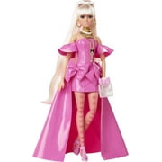 Barbie Extra Fancy Doll with Extra Long Blond Hair & Blue Eyes in Pink Glossy Gown with Accessories