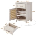thumbnail image 6 of Nightstand Set of 2 with Charging Station, Rattan End Table with Drawer & Storage Cabinet, Bedside Table for Bedroom, Living Room, Grey White, 6 of 11
