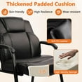 thumbnail image 4 of CLATINA Big & Tall 500 lb. Guest Chair, Leather Reception Chairs with Padded Arm Rest for Waiting Room Office Home and Meeting Conference-Black, 4 of 9