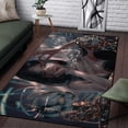 thumbnail image 1 of Hermosa alfombra bivariada con pintura de fantasmas para sala de estar, área grande, decoración del hogar bohemia suave negra100x150cm (39x59 pulgadas)100x150cm (39x59 pulgadas) zhangmengya unisex, 1 of 2