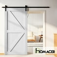 thumbnail image 2 of Homacer 5-in-1 Design 46'' W x 84'' H x 1-3/8'' D Solid Wood Barn Door, Finished and Unassembled, with Pre-drilled Holes for Easy Assemble and Pre-routed Groove, Interior Only (White), 2 of 8