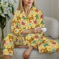 thumbnail image 6 of Rateoe Ocean And Sea And Sand Pattern Womens Pajamas Set Long Sleeve Sleepwear Button Down Nightwear Soft Cotton Pj Lounge Sets-, 6 of 7
