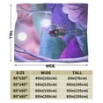 thumbnail image 3 of DouZhe Ultra-Soft Micro Fleece Lightweight Flannel Bed Blanket, Gnome Moon Snow Purple Print Cozy Warm Throw Blankets, 60"x50", 3 of 7