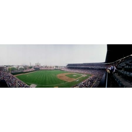 - Spectators watching a baseball mach in a stadium Wrigley Field Chicago Cook County Illinois USA Poster Print