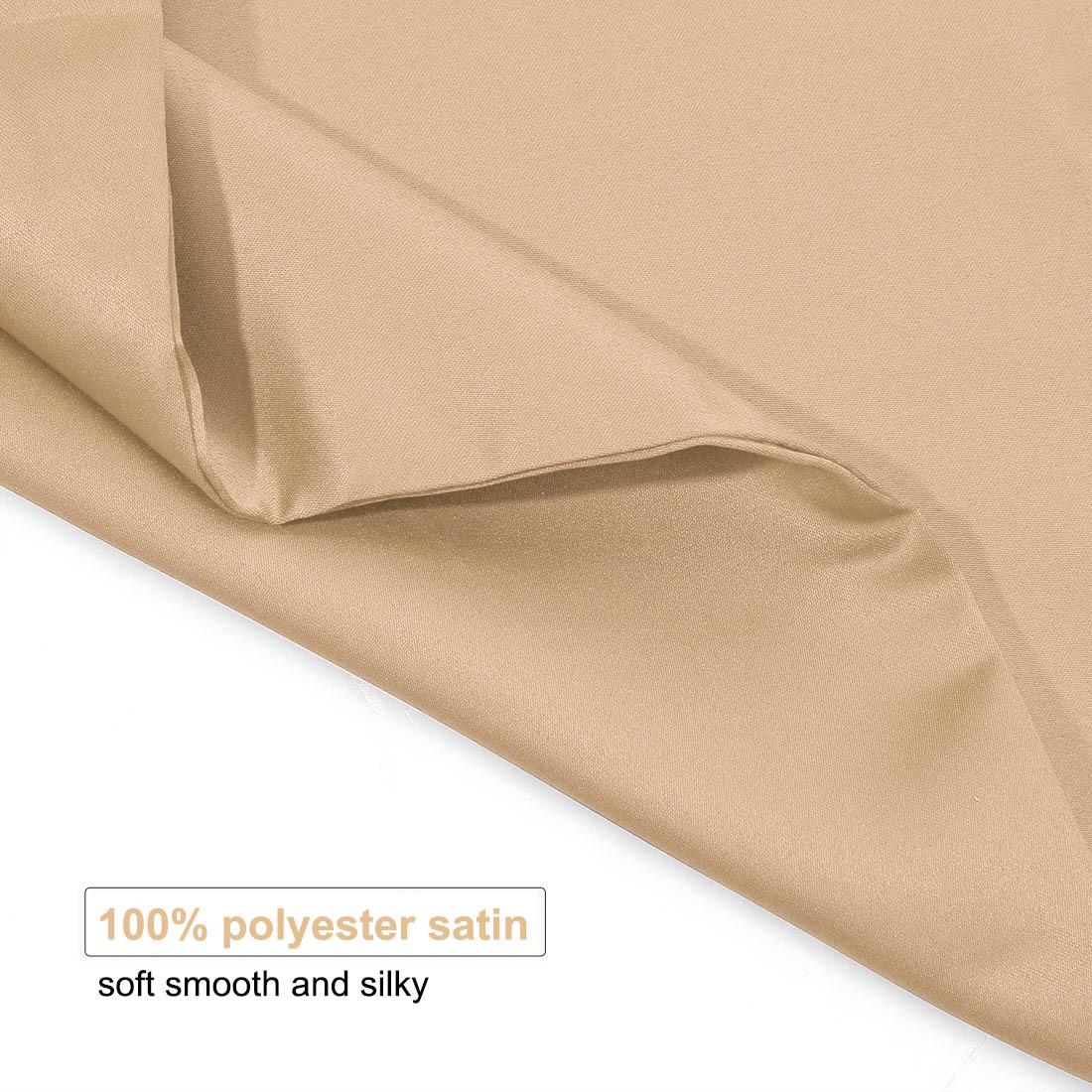 Unique Bargains 6 Pack Satin Pillowcase with Zipper, Queen, Gold
