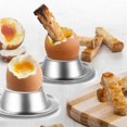 thumbnail image 3 of Egg Cup Holder Set of 2 Pack,Stainless Steel Egg Cups Plates Tableware Holder for Hard Soft Boiled E, 3 of 5