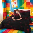 thumbnail image 4 of meiyoeat Red Pixel Plaid 7 Pieces Full Size Bedding Sets For Boys,Abstract Geometric Print Full Size Bed in a Bag,Reversible, 4 of 7