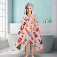thumbnail image 6 of Pink Christmas Nutcracker Pattern Hooded Bath Towel，60"x35" for Ages 3 To 12 Kids, Quick Dry Lightweight Soft Microfiber Hood Beach Towel Cover Up for Kids, 6 of 7