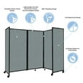 thumbnail image 3 of "Versare Room Divider 360 Portable Wall Partition | 3 Panels Wide | 8'6" x 4' Sea Green Fabric Panels", 3 of 7
