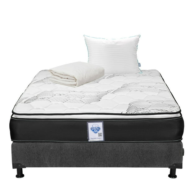 Colchon Matrimonial Premier+Box Base Cama+Almohada Royal+Protector Ultra