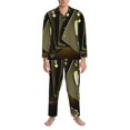 thumbnail image 3 of Susaid Casino Cards 1 Print Men's Long Sleeve Pajama Set, Two-Piece Button-Down Loungewear PJs Set, Comfortable Sleepwear for Relaxation-XX-Large, 3 of 7