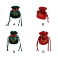thumbnail image 4 of Wosthever Bolsa de almacenamiento de Feliz Nochebuena con cordón para regalo, bolsa de regalo para fiesta, decoración, paquete de tela, Kits de decoración para fiestas Verde oscuro Tipo 1, 4 of 6