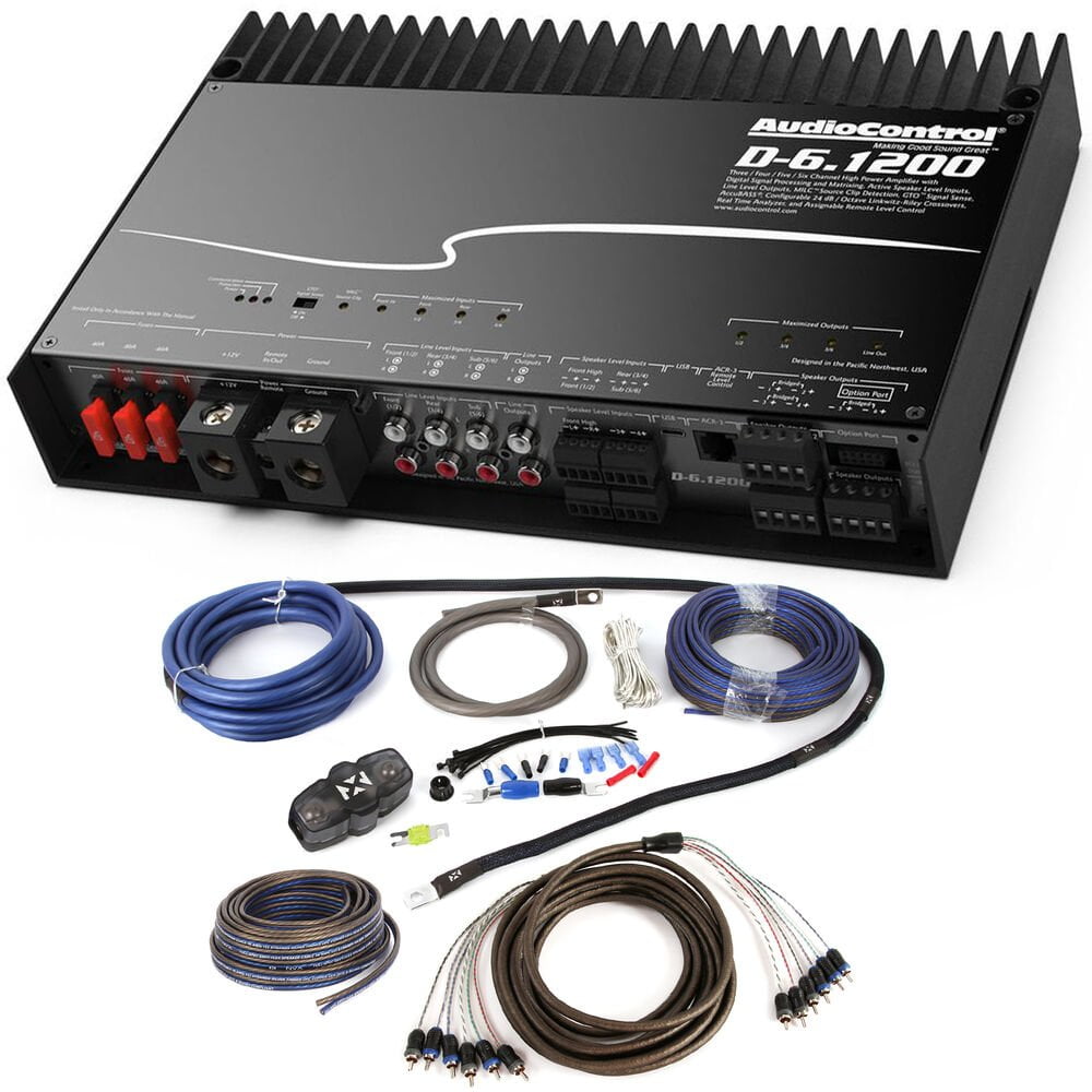 AudioControl D6.1200 Amplifier + Free High Quality NVX Amp Kit 1200W