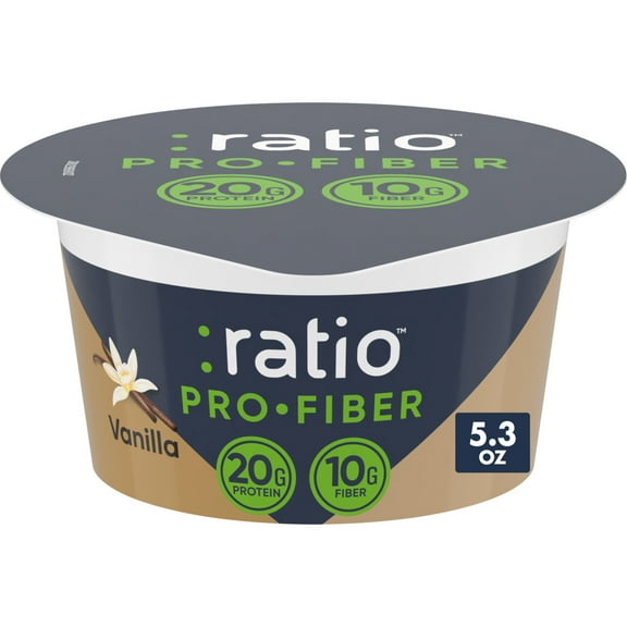 Ratio Pro-Fiber Yogurt Cultured Dairy Snack Cup, Vanilla, 5.3 oz