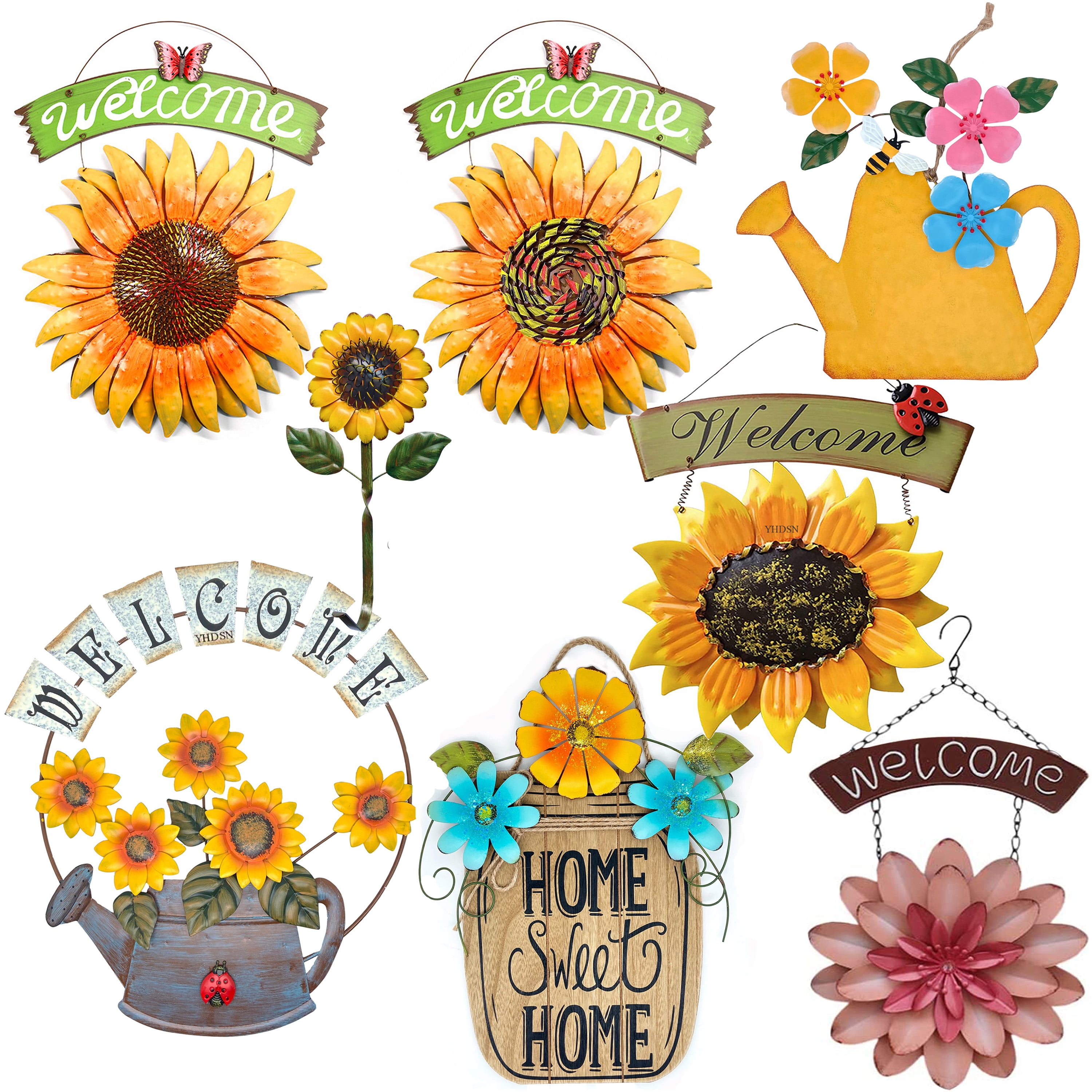 SUNFLOWER KEY LIFE IS GOOD FLOWERS BEE KEY CHAIN CLIP FOR PURSE BAG CHARM FOB 