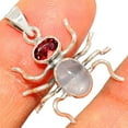 thumbnail image 1 of Spider - Rose Quartz - Madagascar & Garnet 925 Silver Pendant XGB BP57566, 1 of 1