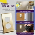 thumbnail image 3 of ENERLITES Duplex Receptacle Outlet Metal Wall Plate, Stainless Steel 201 Outlet Cover, Corrosion Resistant, Size 1-Gang 4.50" x 2.76", UL Listed, 7721-PB-5PCS, Polished Brass, Gold, 5 pack, 3 of 5