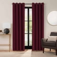 thumbnail image 2 of Eclipse Luxury Cotton Velvet 100% Blackout Grommet 108" x 50" Curtain Window Panel in Port, 2 of 7