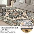 thumbnail image 5 of 5x7 Area Rugs - Ultra-Thin Washble Rug, Stain Resistant Anti Slip Backing Rugs for Living Room,Bedroom, Vintage Home Decor Area Rug, Black, 5 of 6
