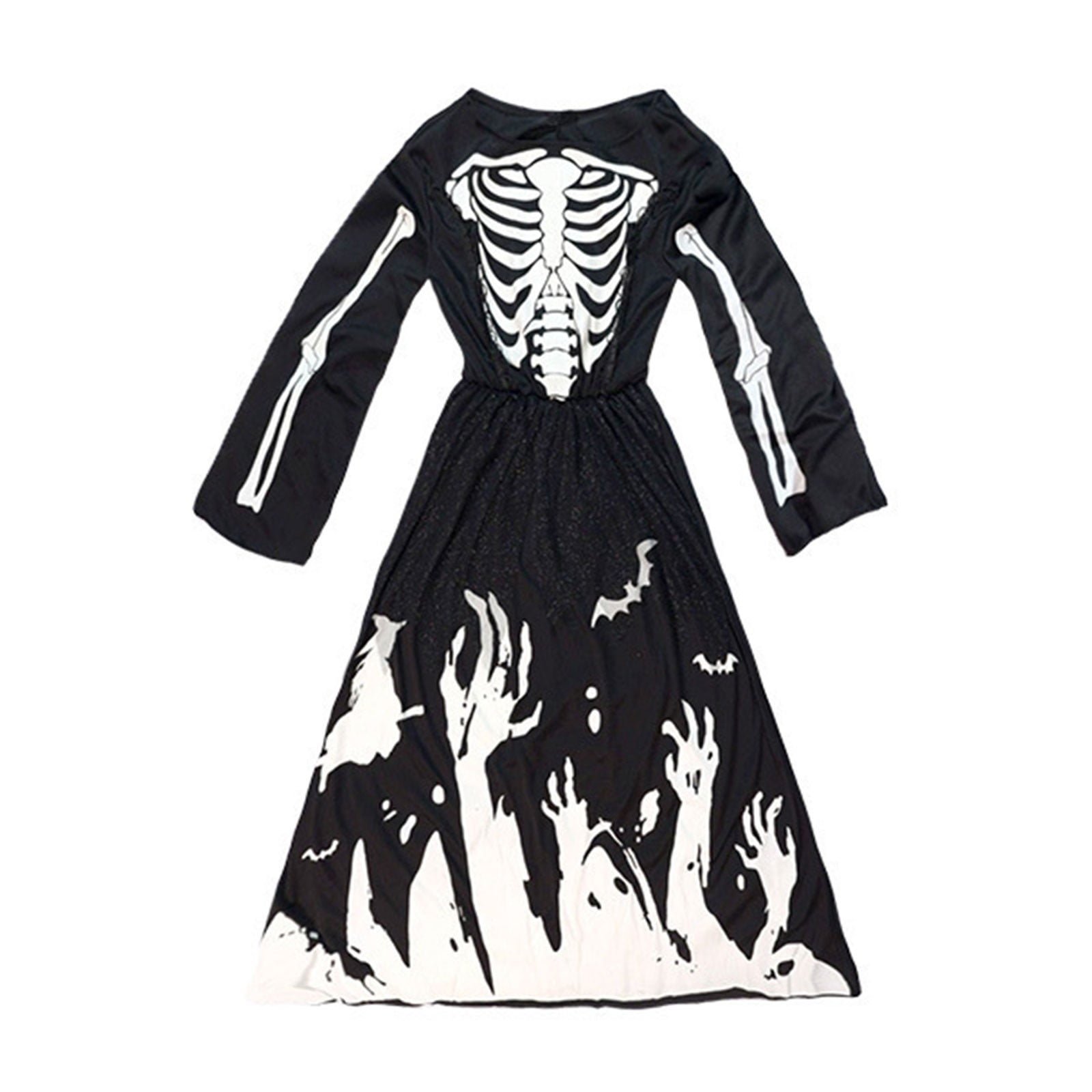 XQYLOS Girls Halloween Dress Sp𝗈oky Skeleton Dress Glow in The