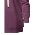 thumbnail image 4 of A2Y Women's Relax Fit Long Sleeve Kangaroo Pockets Hoodie Sweatshirts Egg Plant L, 4 of 6