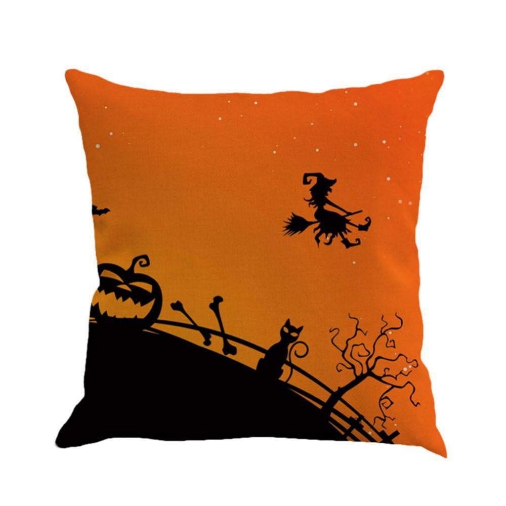 Sonbest Halloween Pillowcase, Orange And Black Pillowcase, Happy Halloween Sofa Bed Cushion