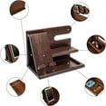 thumbnail image 4 of Wood Phone Docking Station for Men:Cell Phone Stand Night Stand Organizer for Holding Watches,Wallets,Keys and Glasses,Wooden Nightstand Phone Holder for Desk,Gifts for Husband Dad Boyfriend, 4 of 7